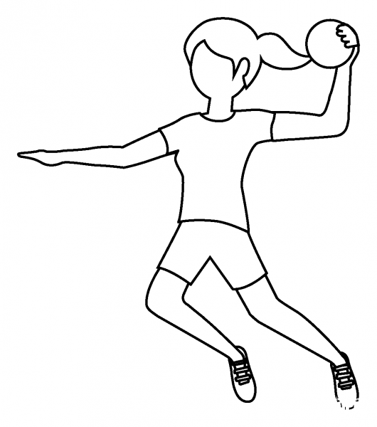 Woman Playing Handball Emoji coloring page image