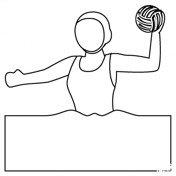 Woman Playing Water Polo Emoji coloring page image