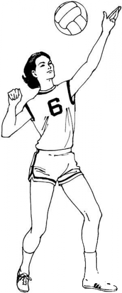 Woman Plays Volleyball  coloring page image