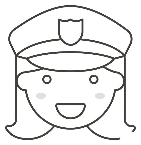 Woman Police Officer coloring page image