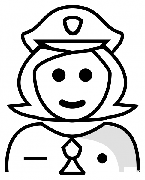 Woman Police Officer Emoji coloring page image