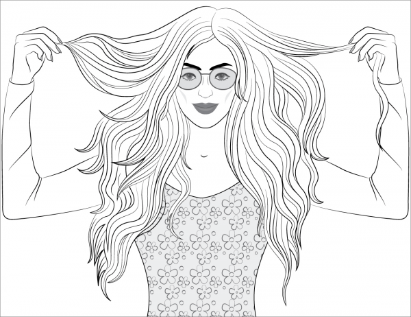 Woman Portrait coloring page image