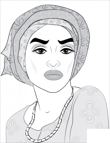 Woman Portrait coloring page image