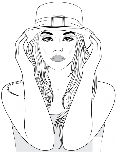 Woman Portrait coloring page image