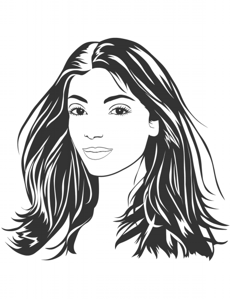 Woman Portrait coloring page image