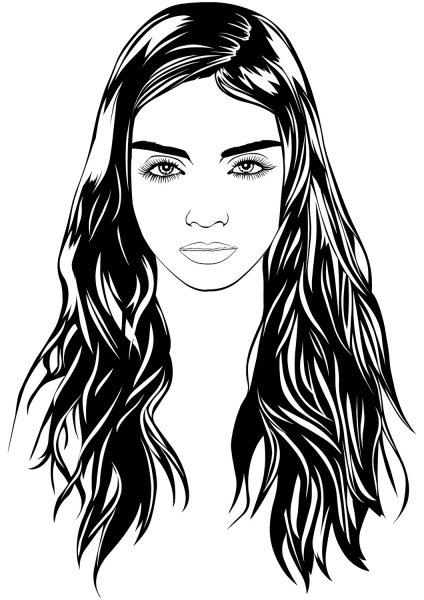Woman Portrait coloring page image
