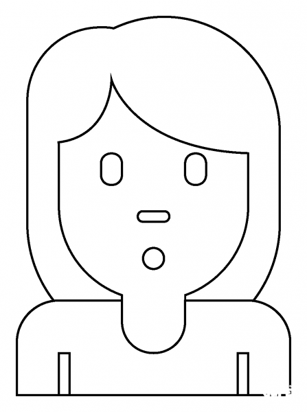 Woman Pouting Emoji coloring page image