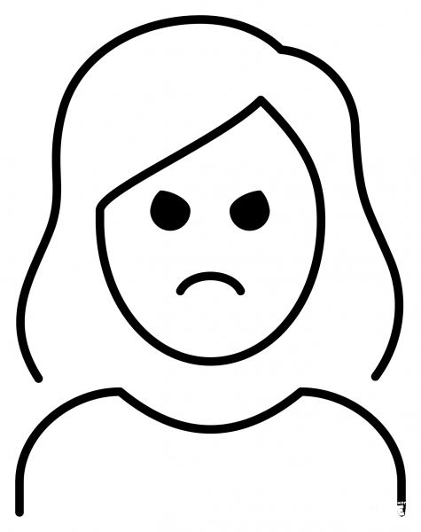 Woman Pouting Emoji coloring page image