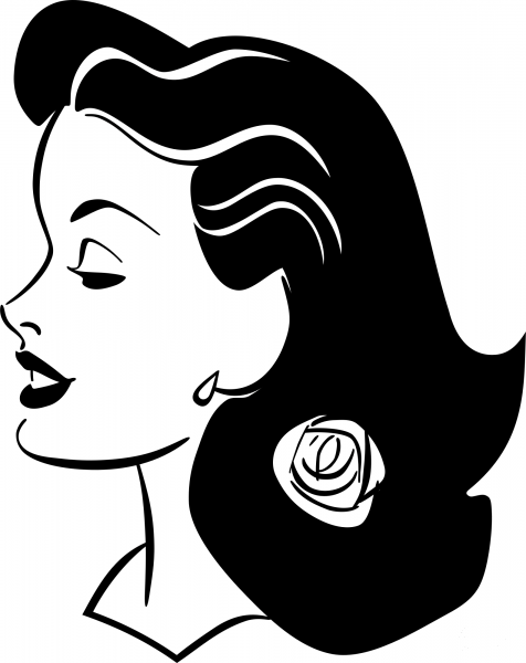 Woman Profile coloring page image