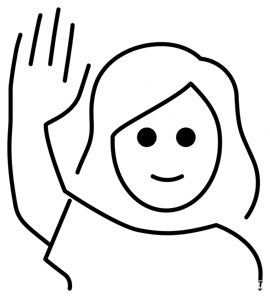 Woman Raising Hand Emoji coloring page image