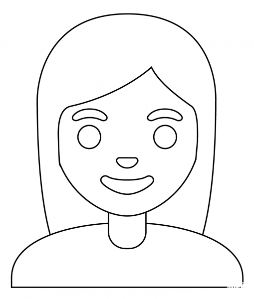 Woman Red Hair Emoji coloring page image