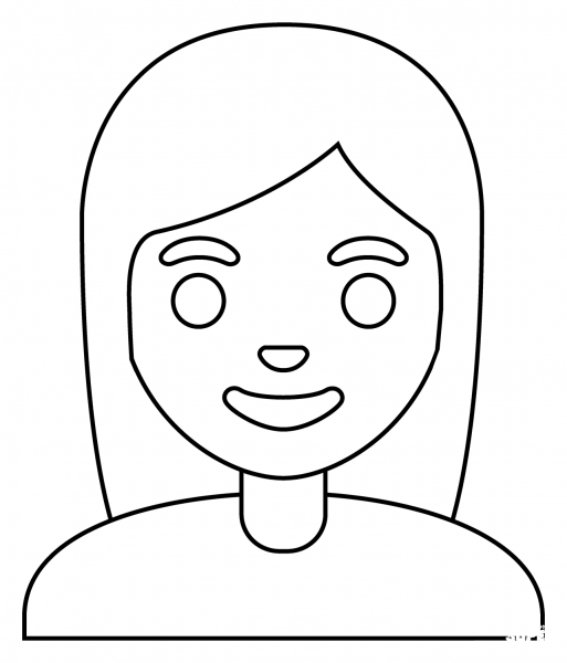 Woman Red Hair Emoji coloring page image