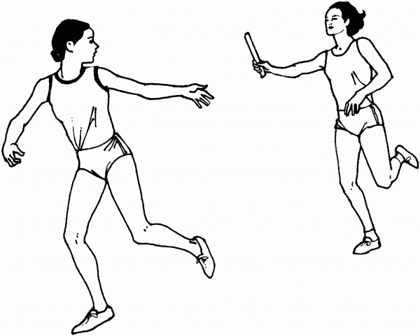 Woman Relay Race coloring page image