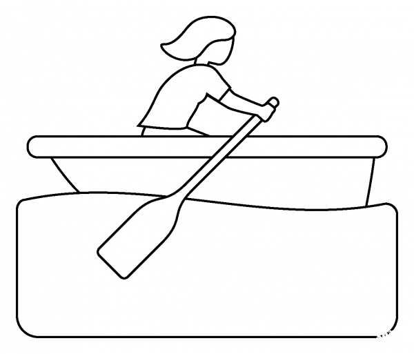 Woman Rowing Boat Emoji coloring page image