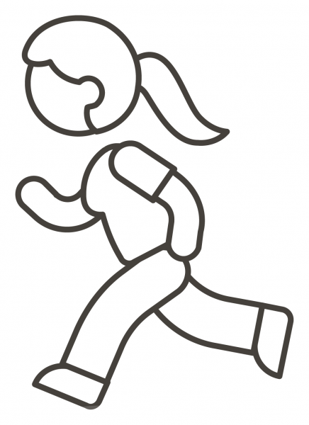 Woman Running coloring page image
