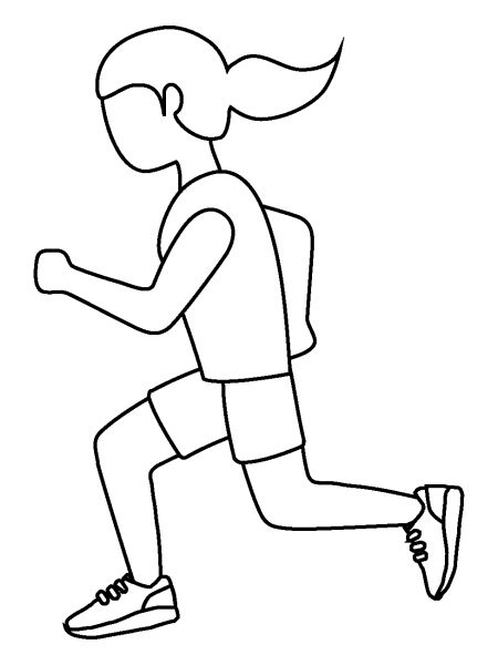 Woman Running Emoji coloring page image