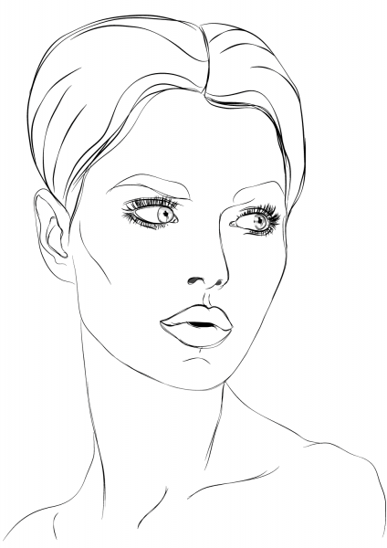 Woman’s Face coloring page image