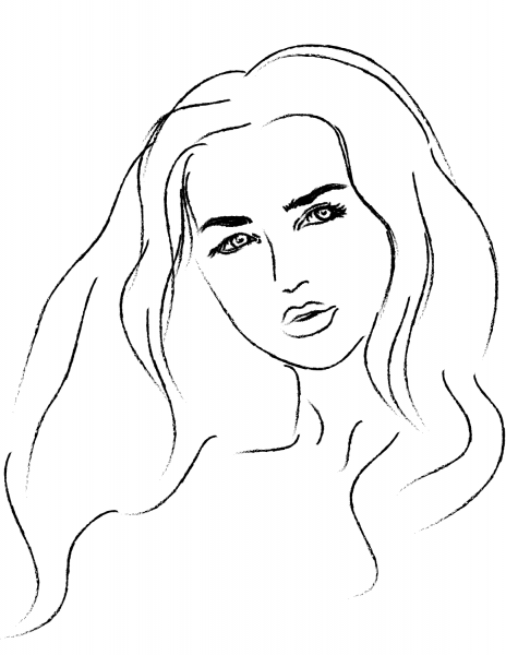 Woman’s Portrait coloring page image