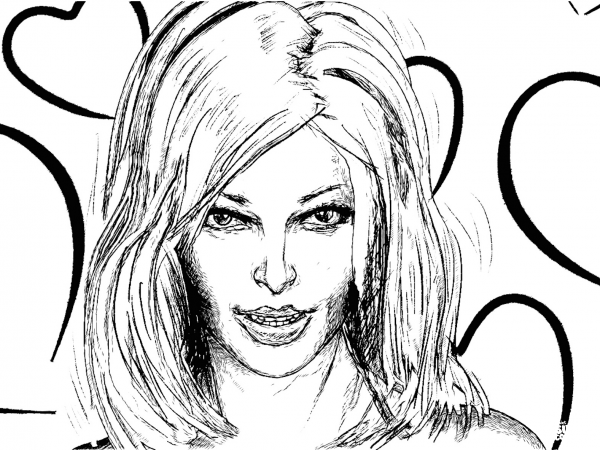 Woman’s Portrait coloring page image