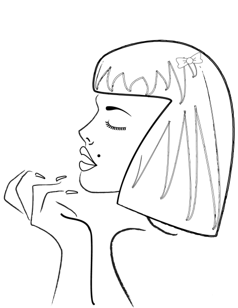 Woman’s Side Profile coloring page image