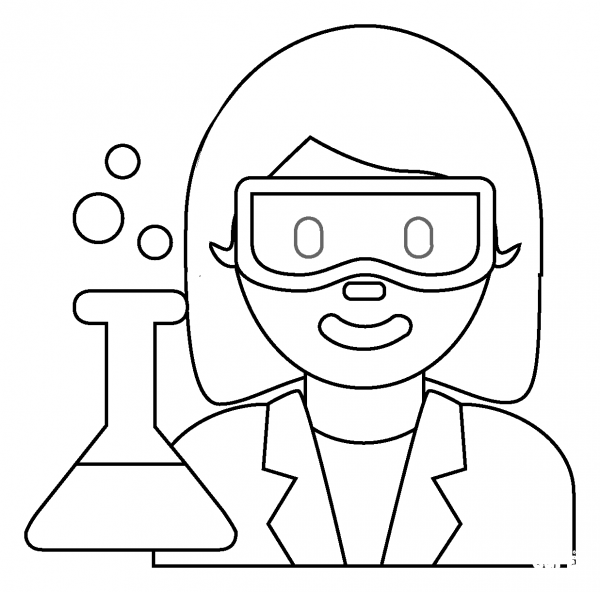 Woman Scientist Emoji coloring page image