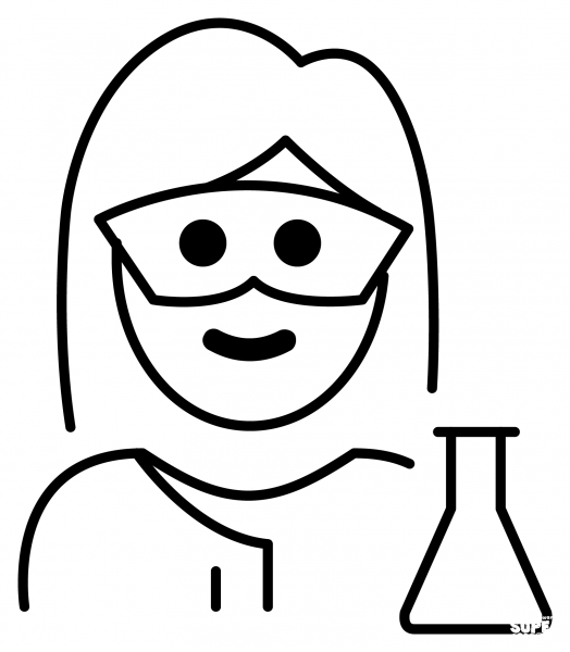 Woman Scientist Emoji coloring page image