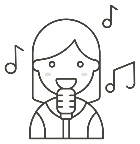 Woman Singer coloring page image