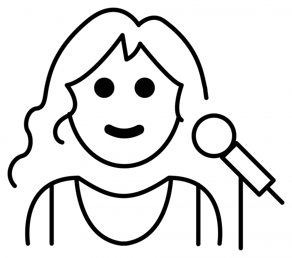Woman Singer Emoji coloring page image
