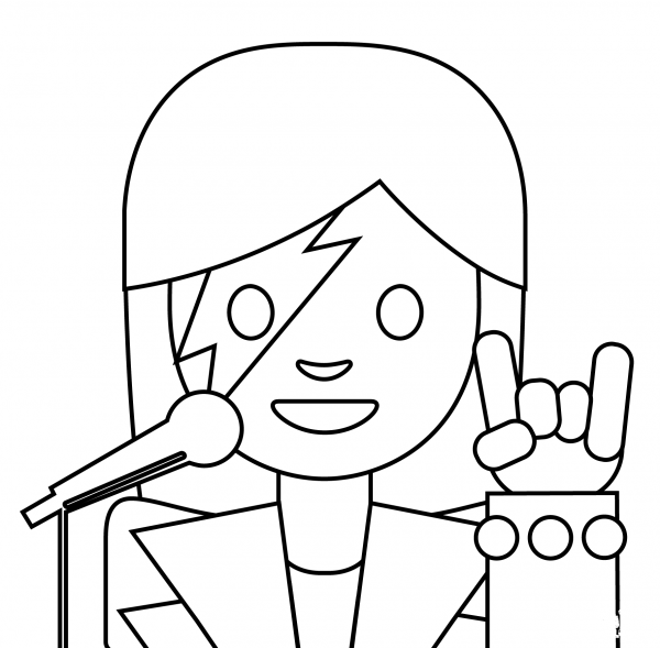 Woman Singer Emoji coloring page image