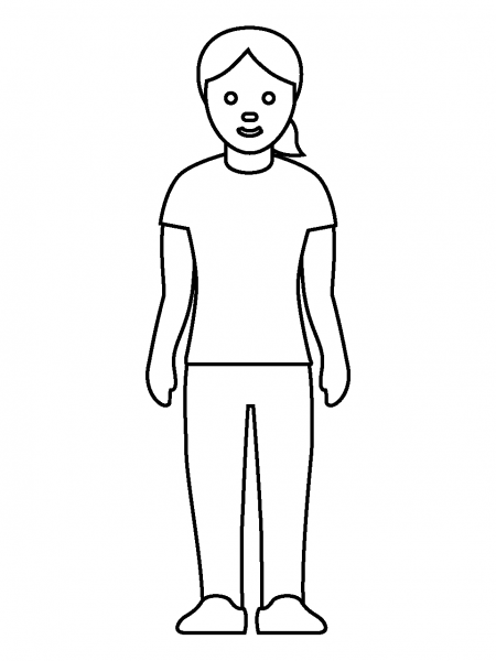 Woman Standing Emoji coloring page image