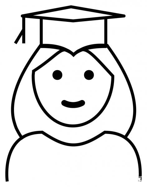 Woman Student Emoji coloring page image