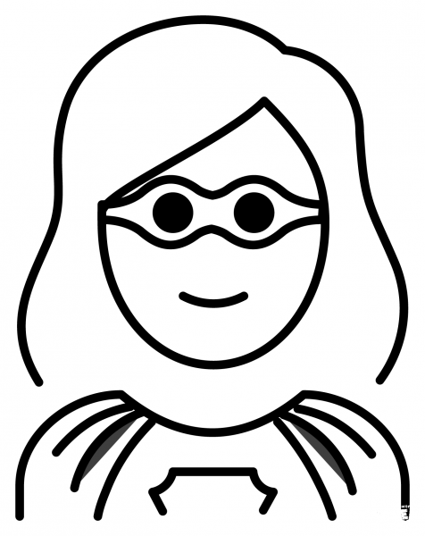 Woman Superhero Emoji coloring page image