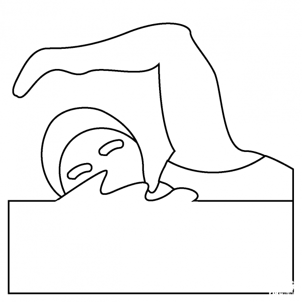 Woman Swimming Emoji coloring page image