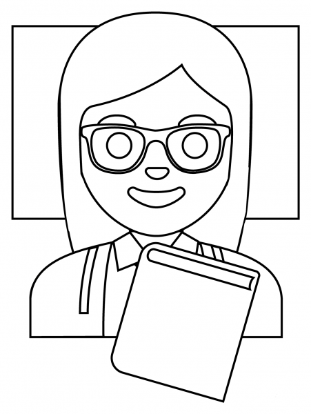 Woman Teacher Emoji coloring page image