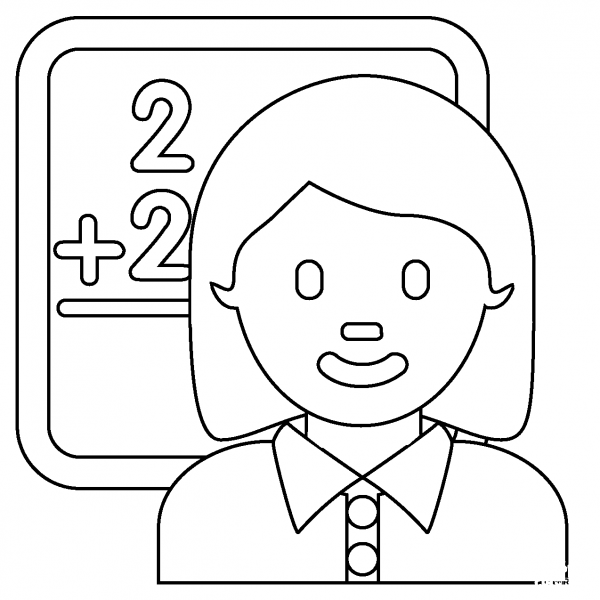 Woman Teacher Emoji coloring page image