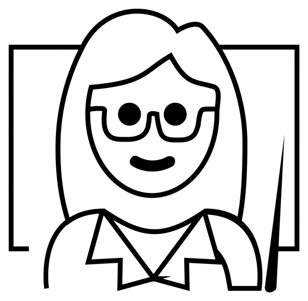 Woman Teacher Emoji coloring page image