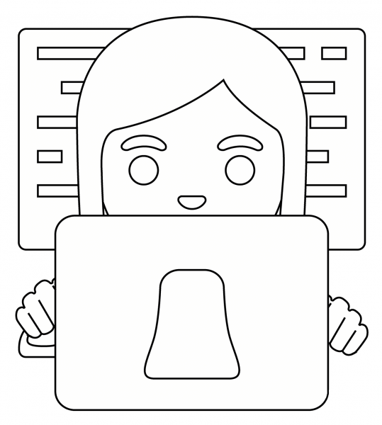 Woman Technologist Emoji coloring page image