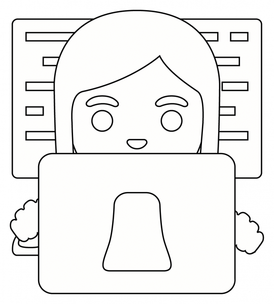 Woman Technologist Emoji coloring page image