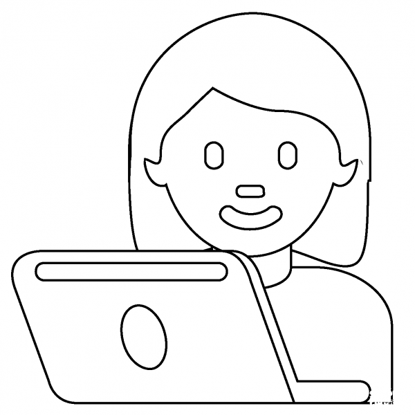 Woman Technologist Emoji coloring page image