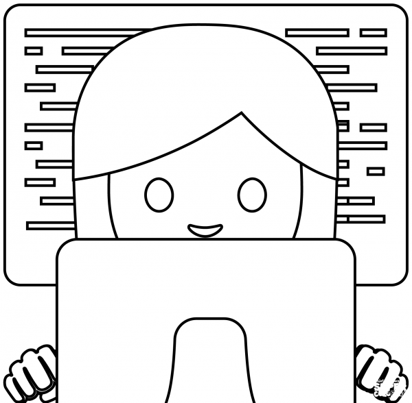 Woman Technologist Emoji coloring page image