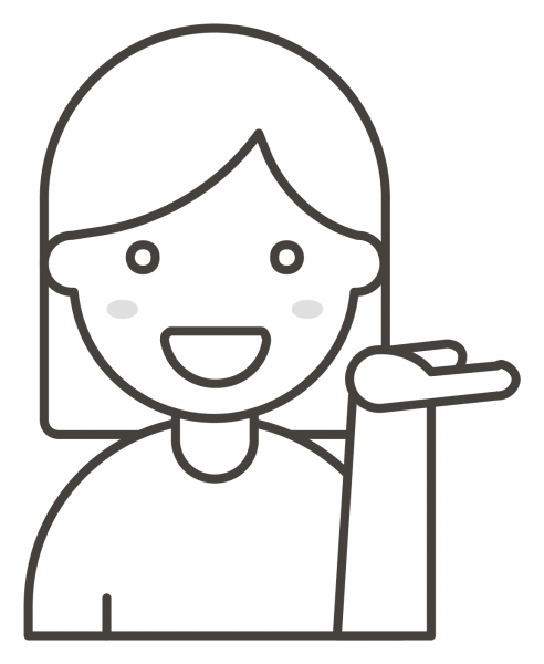Woman Tipping Hand coloring page image