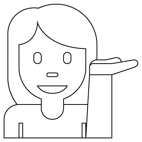 Woman Tipping Hand Emoji coloring page image