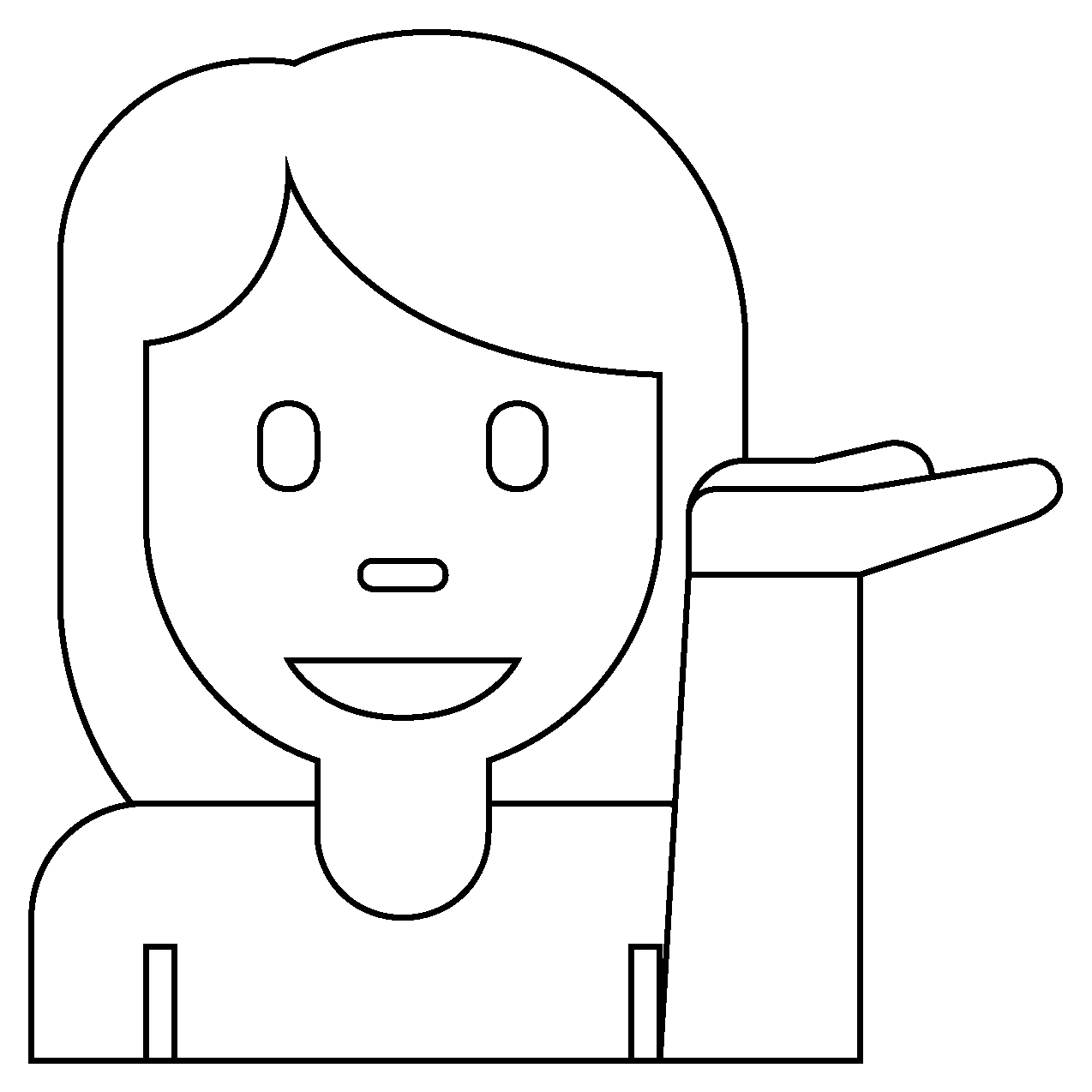 Woman Tipping Hand Emoji Coloring Page Colouringpages