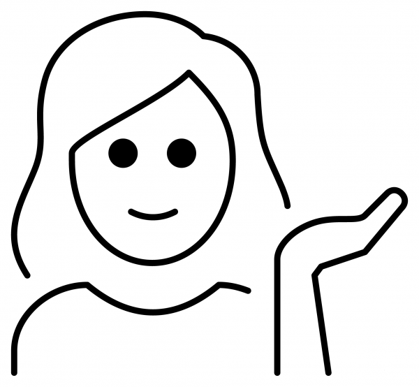 Woman Tipping Hand Emoji coloring page image