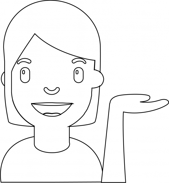 Woman Tipping Hand Emoji coloring page image