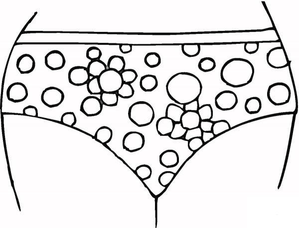 Woman Underwear  coloring page image