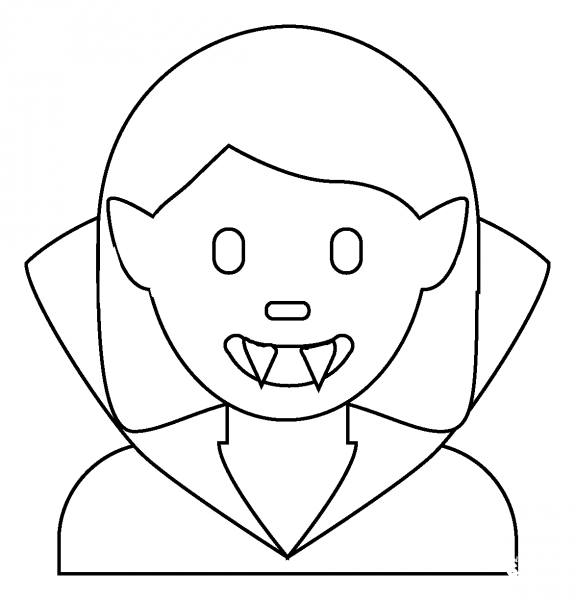 Woman Vampire Emoji coloring page image