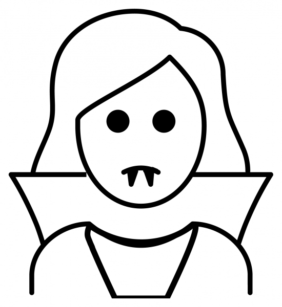 Woman Vampire Emoji coloring page image