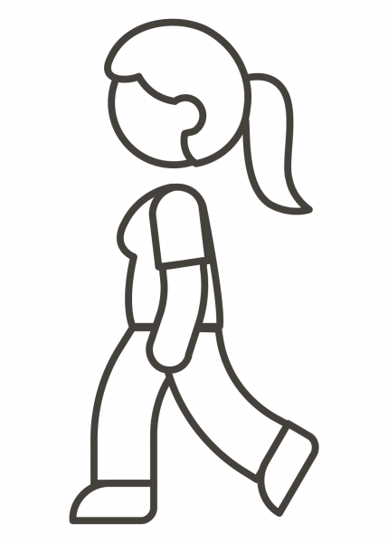 Woman Walking coloring page image