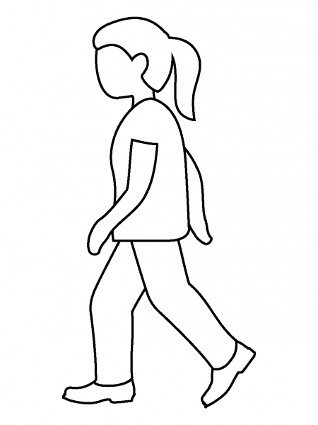 Woman Walking Emoji coloring page image